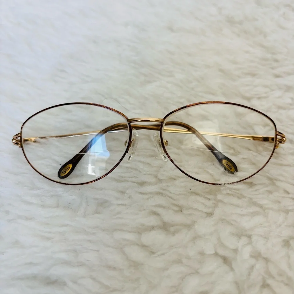 Safilo Emozioni Brown Tortoise/Gold Oval Glasses Frame Only
